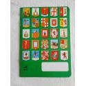 Cuaderno antiguos de dos rayas con banderas regionales. Años 70.