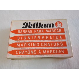 Antigua caja Pelikan de 12 barras para marcar en rojo o en negro.