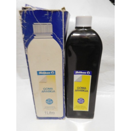 Antigua botella de Goma Arabiga. Pegamento Pelikan. Años 70.