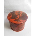 Caja lacada en papier maché japonesa para talco.  Muy antigua. Siglo XIX.